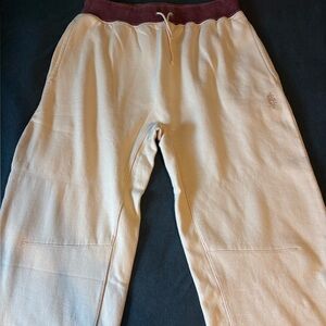 FP Movement by Free People Cream Sweatpants with Maroon Waistband
